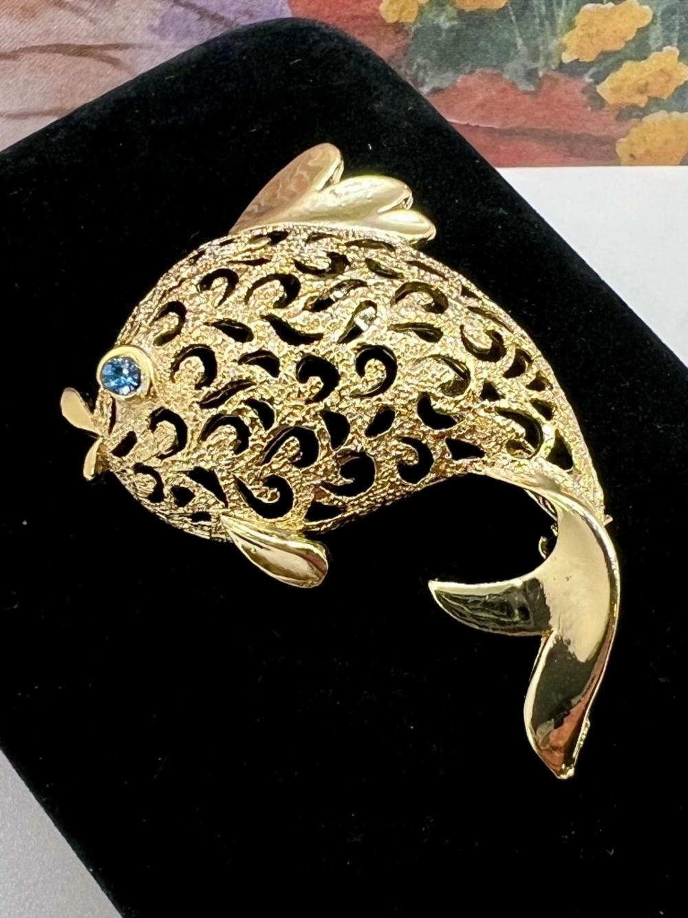 JJ Jonette Filigree Fish Brooch